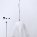White Blown Glass Pendant Mod. Zenda by Luciano Vistosi, Italy