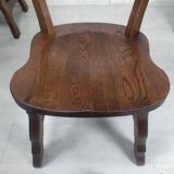 4 brutalist oak chairs