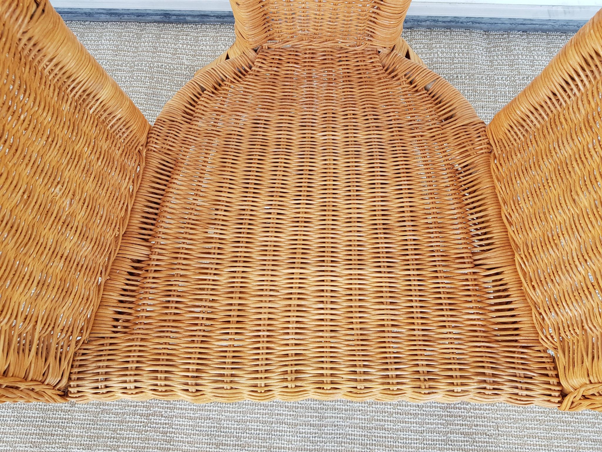 Fauteuil ancien années 50 60 en bambou rotin et osier vintage