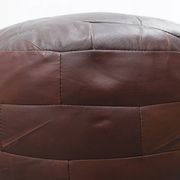 Round Patchwork Leather Pouf, Switzerland, 1970s
