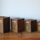 4 boîtes à épices en bois vintage années 70