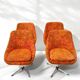 Suite de 4 fauteuils pivotants seventies