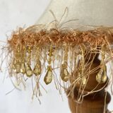 Retro wood and pearl lamp