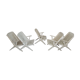 Lot 5 garden armchairs in vintage white wood