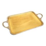 Old serving tray in gilded brass