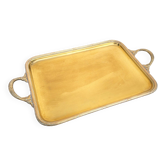 Old serving tray in gilded brass