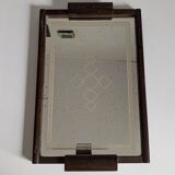 Mirror and wood tray