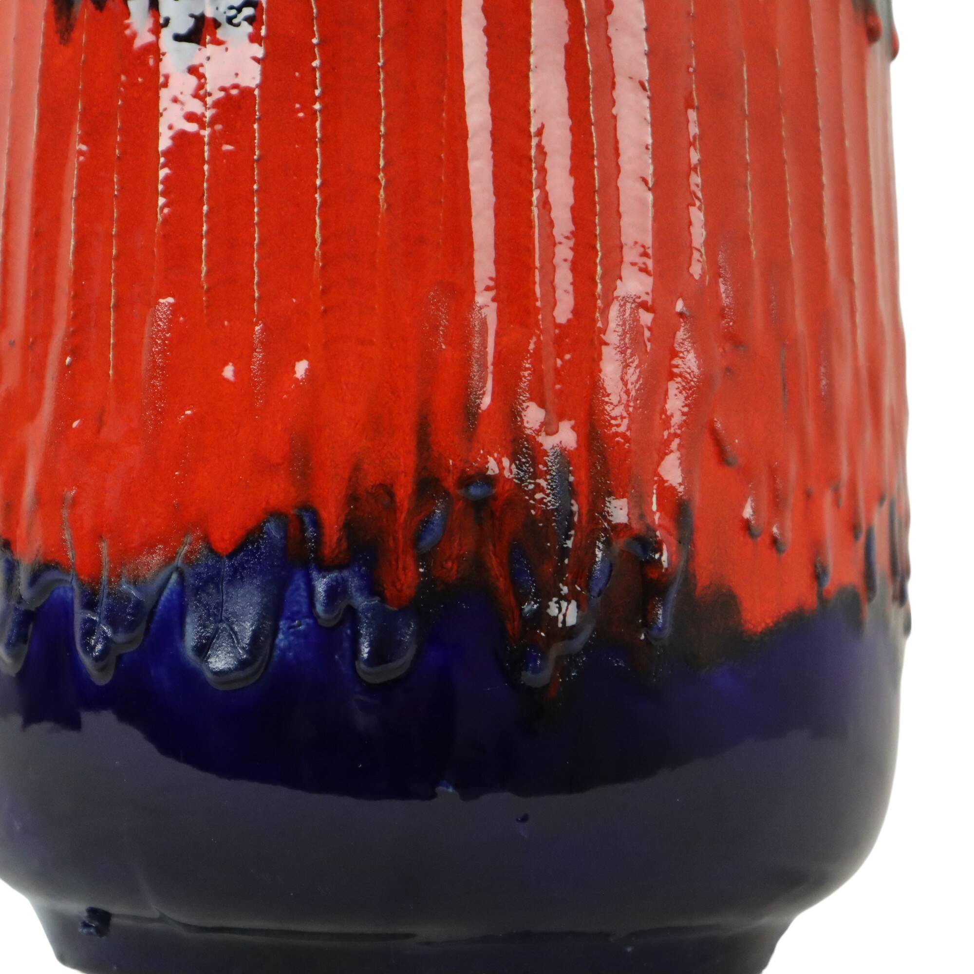 Vintage West Germany Pottery Scheurich Blue Orange Fat Lava 408-40