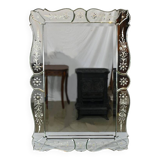 Miroir Vénitien en Verre de Murano, Italie – Début XXe