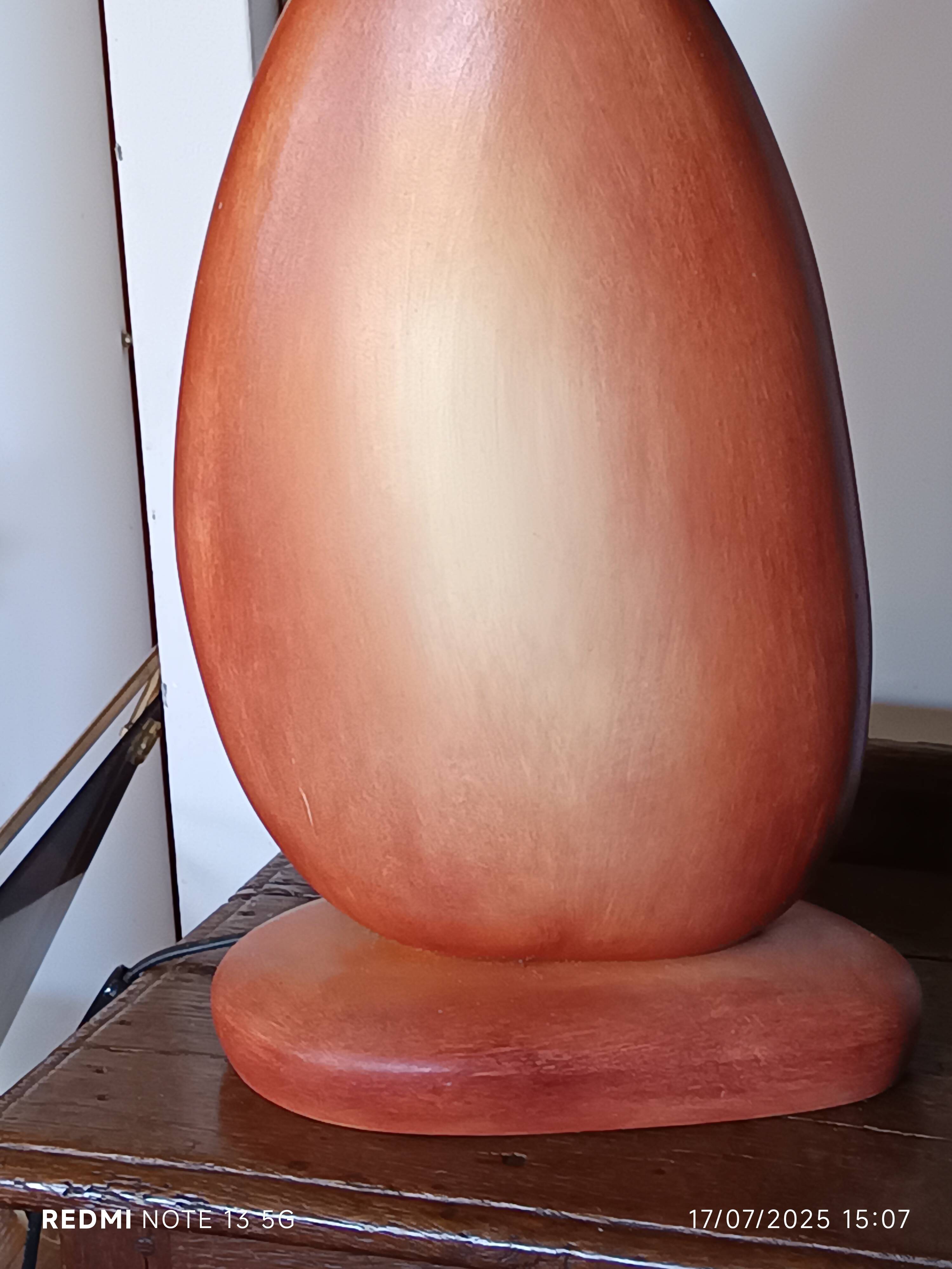 ceramic pebble lamp 1990 signed François Chatain