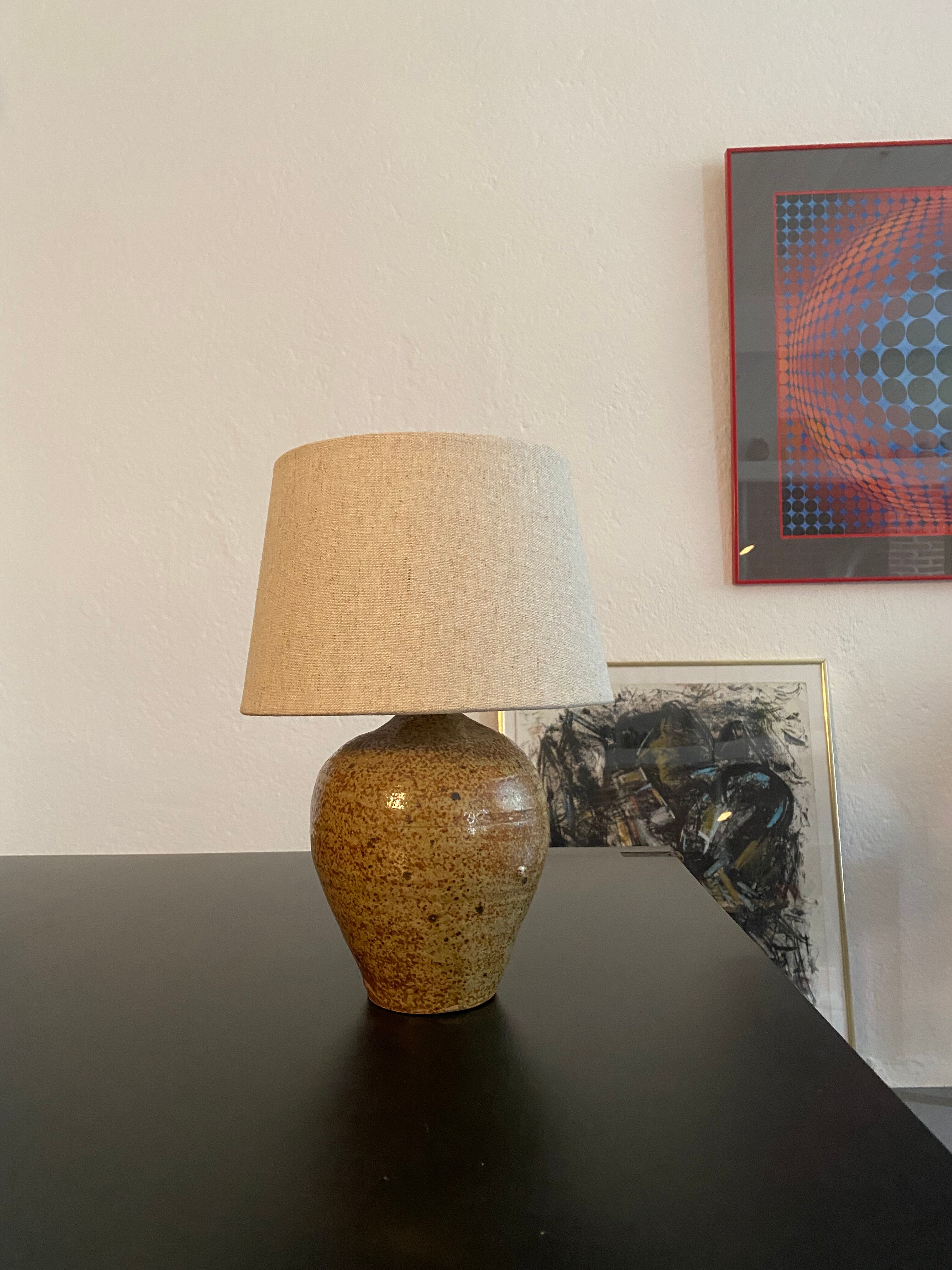 Vintage pyrity stoneware lamp