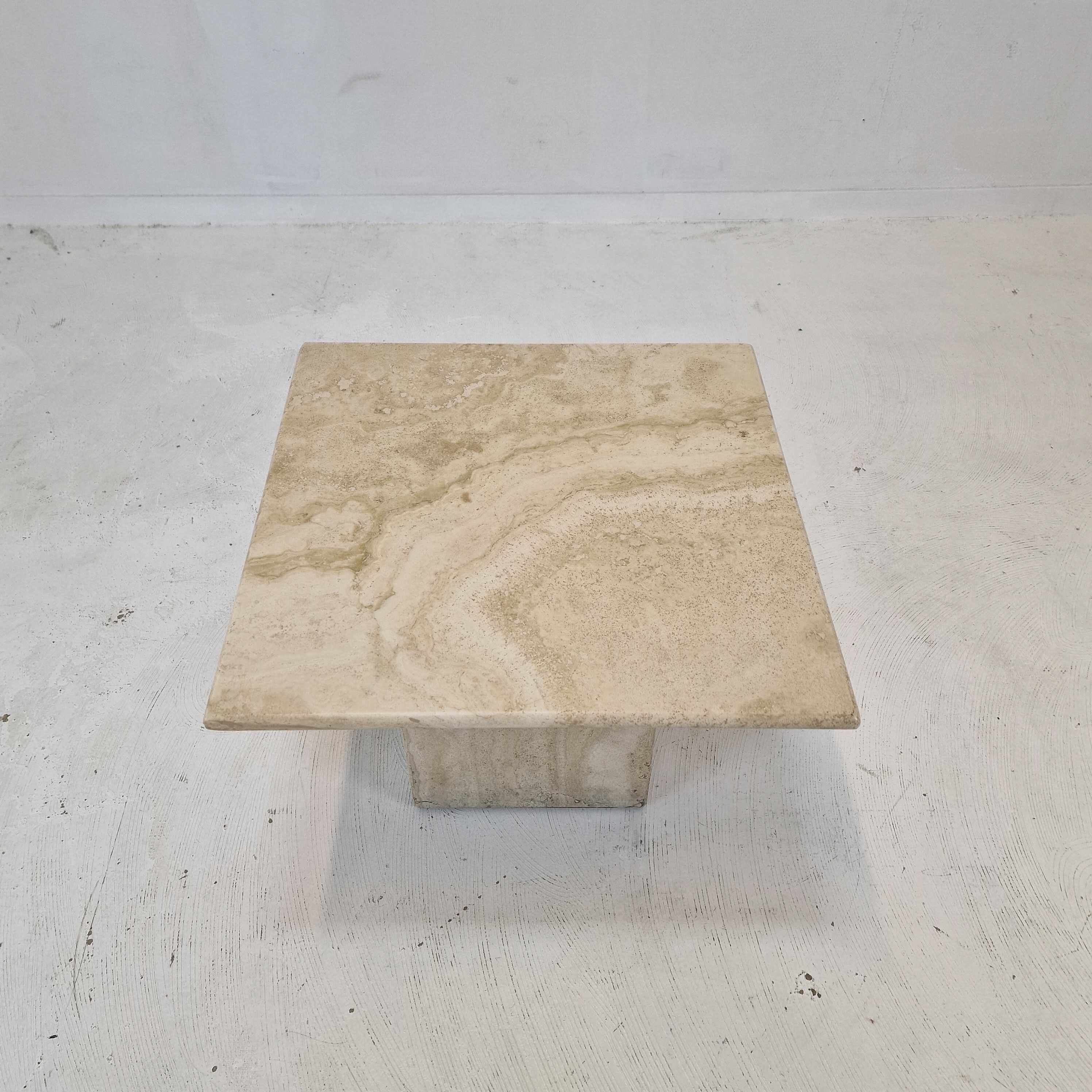 Italian travertine coffee table, 1980s