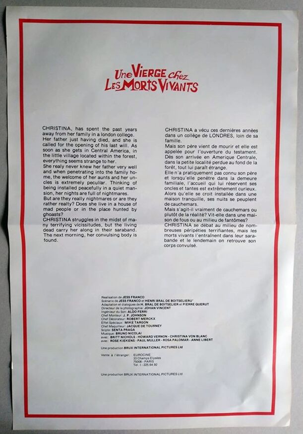 Jess Franco a virgin among the living dead displays original 1973 vintage cinema