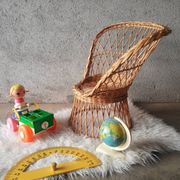 Fauteuil en osier pour enfant style emmanuelle