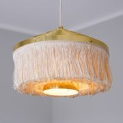Hans Agne Jakobsson silk and brass fringe pendant circa 1960.