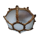 Bronze-gilded ceiling light and glass – Louis XV style