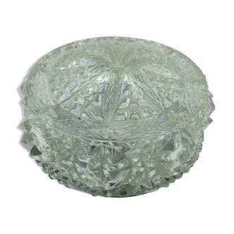 Ceiling lamp in molded glass with relief
