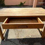 Hand-carved solid wood farm table