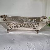 Openwork silver metal basket