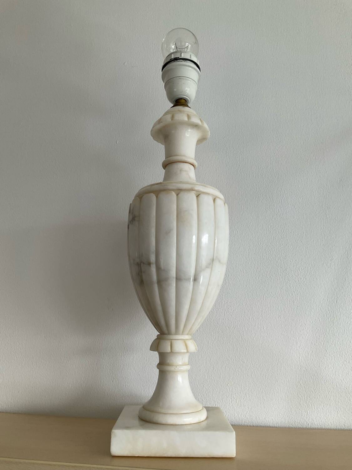 Antique Alabaster Lamp Base Italy 1970s