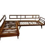 Vintage convertible Knoll Antimott corner sofa, daybed, 1960s