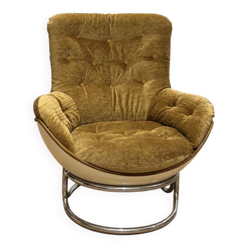 Michel Cadestin Armchair, 1970s, Reupholstered