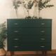 Commode vintage vert foncé