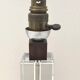 Modernist Art Deco lamp base in wood and glass, France 1930.