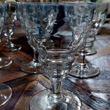 Lot de 8 verres anciens en cristal - Année 40-50