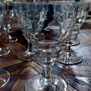Set of 8 antique crystal glasses - 1940s-1950s