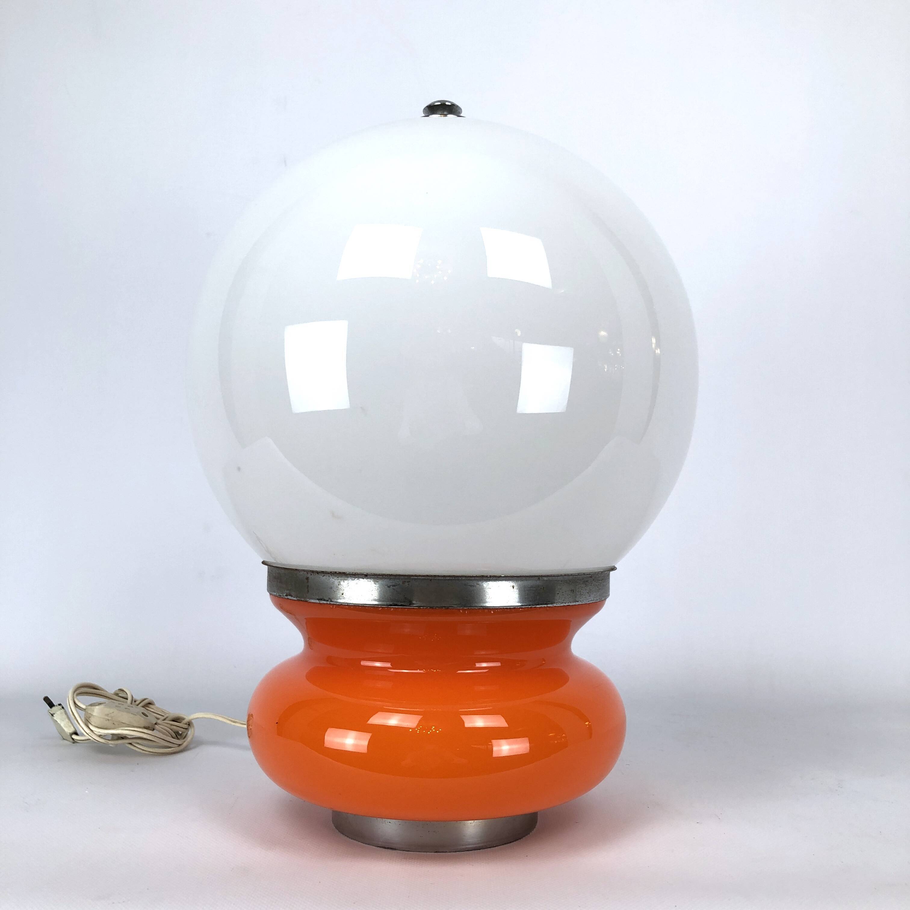 Vintage Italian coloured Murano glass table lamp by Mazzega