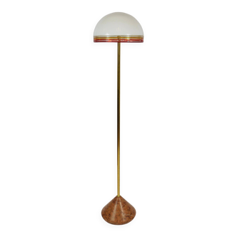 Roberto Pamio Febo floor lamp in marble, brass, and Murano glass by Leucos Italy.