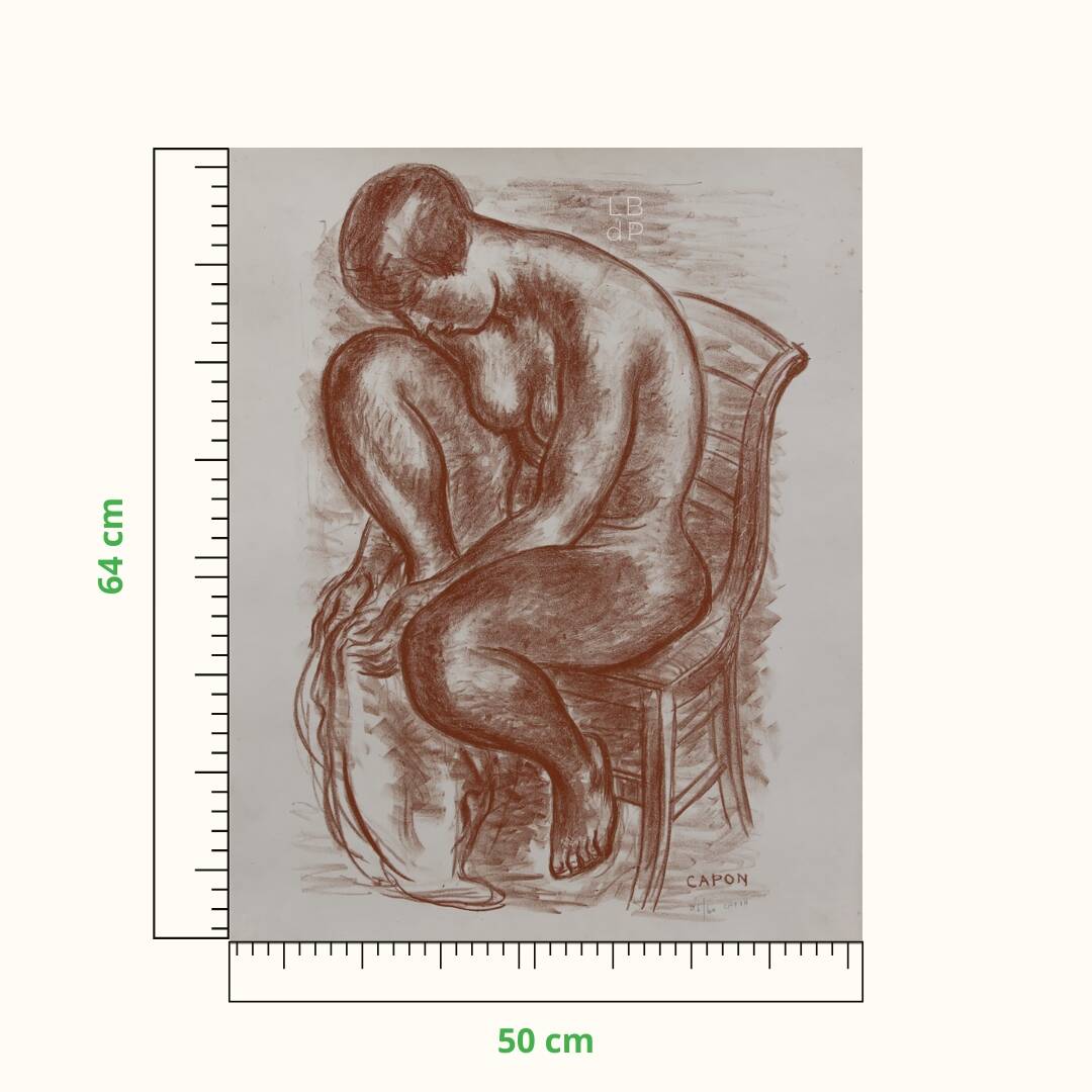Georges Émile Capon – Female Nude, numbered lithograph 45/60, signed