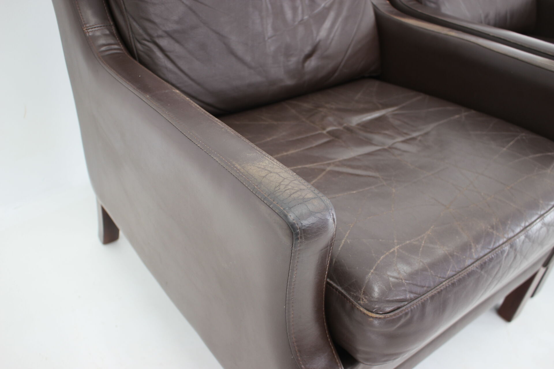 1970s pair of leather armchairs,denmark