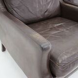 1970s pair of leather armchairs,denmark