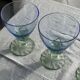 Set of 4 large blue and green glasses H14 D10
