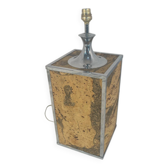 Chrome and cork lamp base, mid-20th century