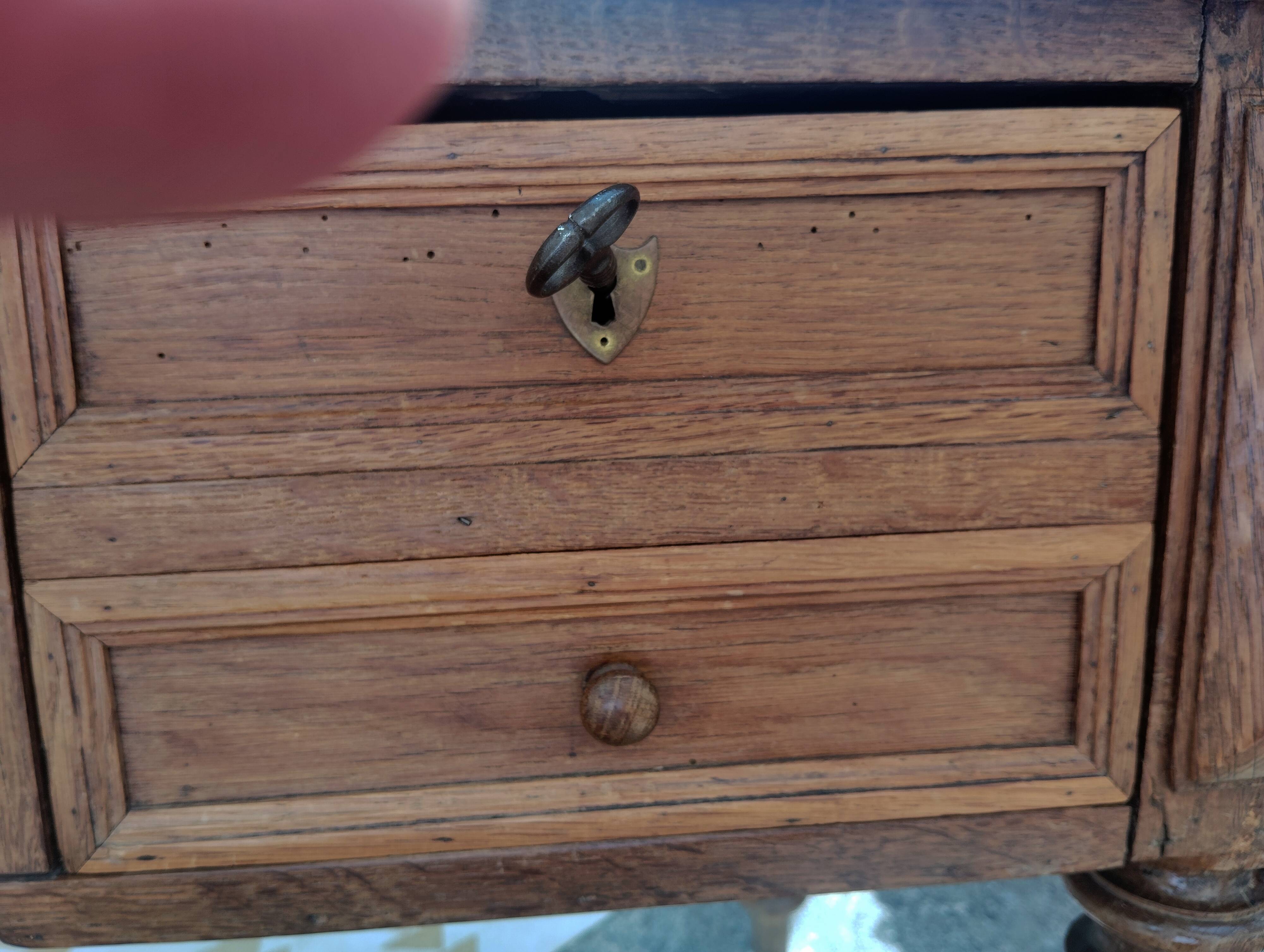 Louis XVI style minister's desk in oak