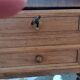 Louis XVI style minister's desk in oak