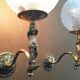 Pair wall lamps gilded bronze atlas globe style louis xv/xvi