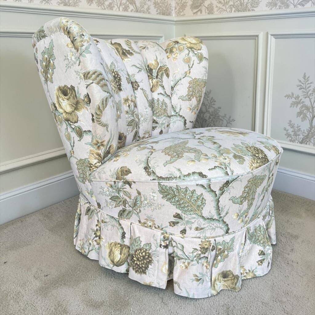 Vintage floral patterned cocktail chairs/armchairs