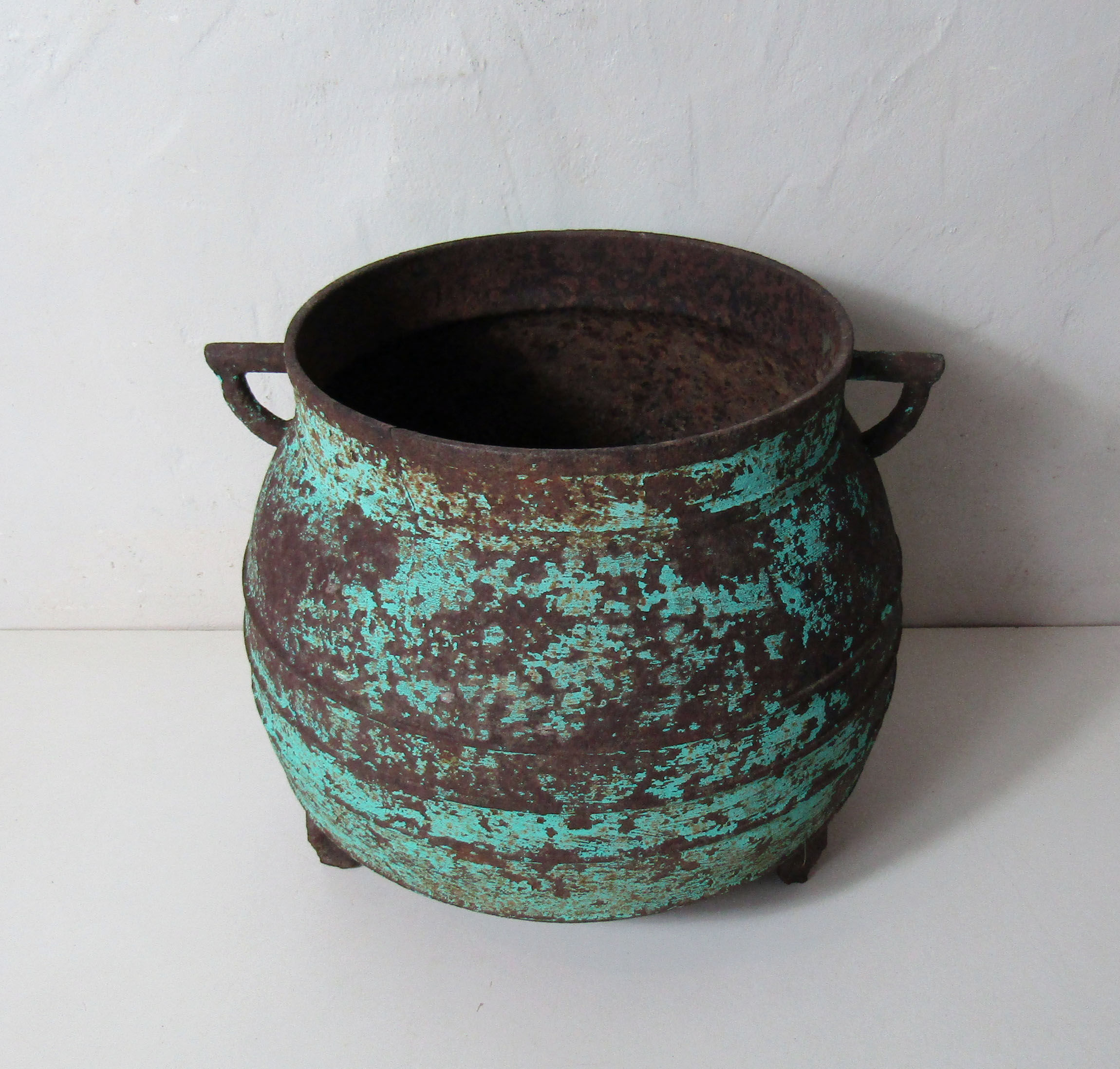 Old cast-iron cauldron