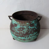 Old cast-iron cauldron