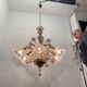 Venetian Pink Amber Murano Glass Chandelier 1960’s