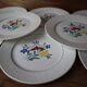 8 flat iron earth plates "Fabiola" Digoin Sarreguemines