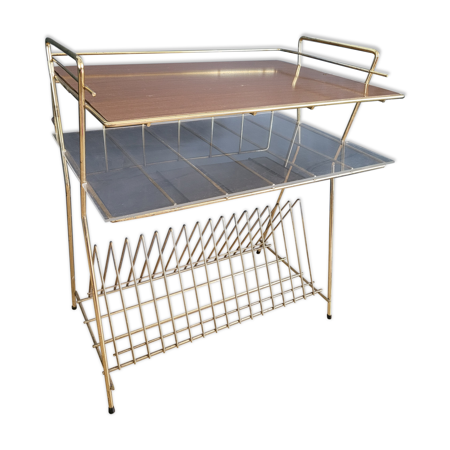 Console side table vinyl door