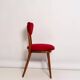 Heart-shaped chair in red velvet and beech wood, Poland, 1960s