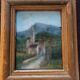 Ancienne peinture pastel sur papier signée paysage Bartalini avec cadre