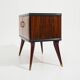 Pair of bedside tables with glass top, 1950s