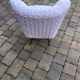 Chaise cocktail vintage en fausse fourrure rose pâle, pieds hêtre massif - 1950s
